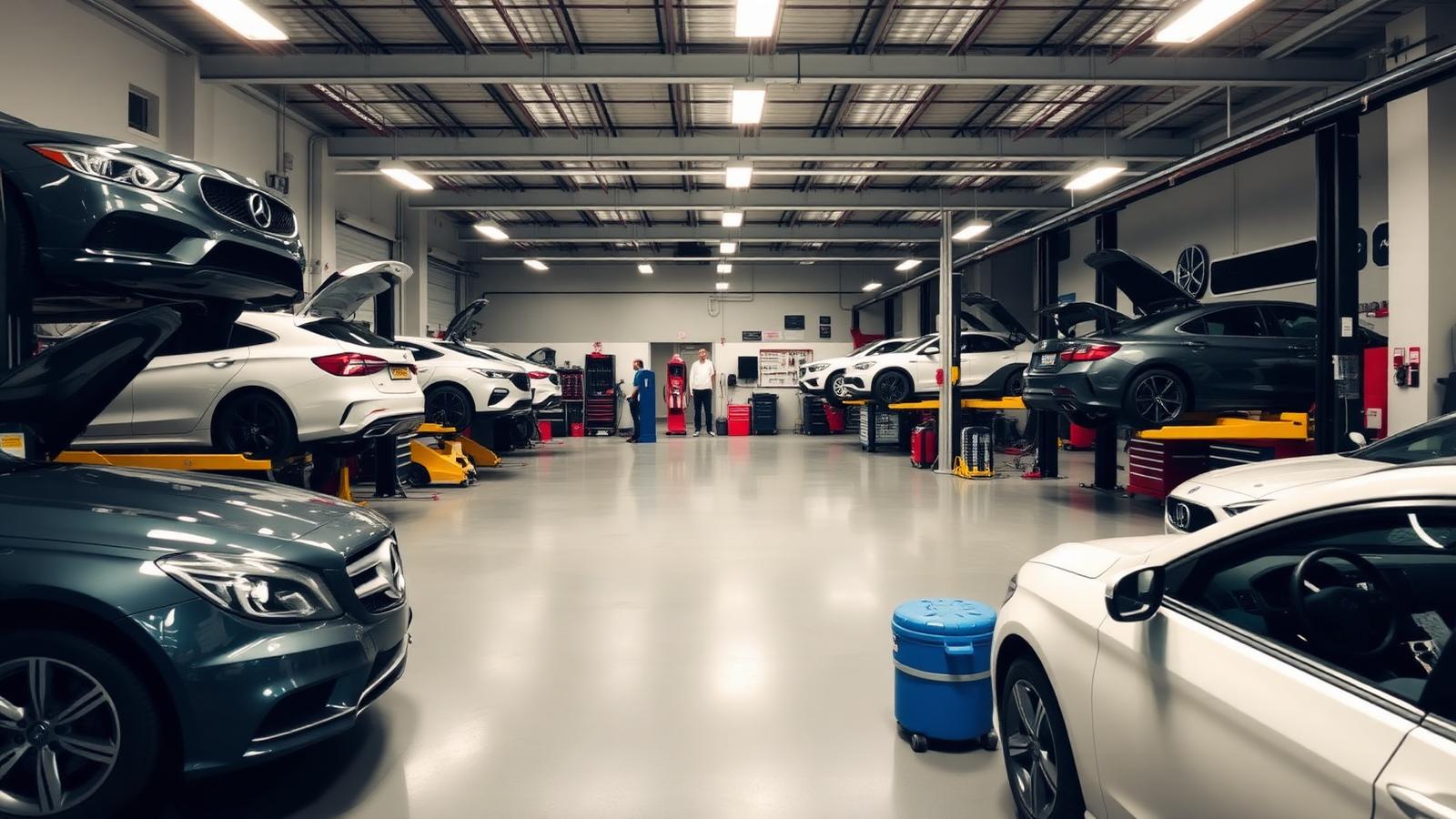 Interior da oficina Barão Auto Center
